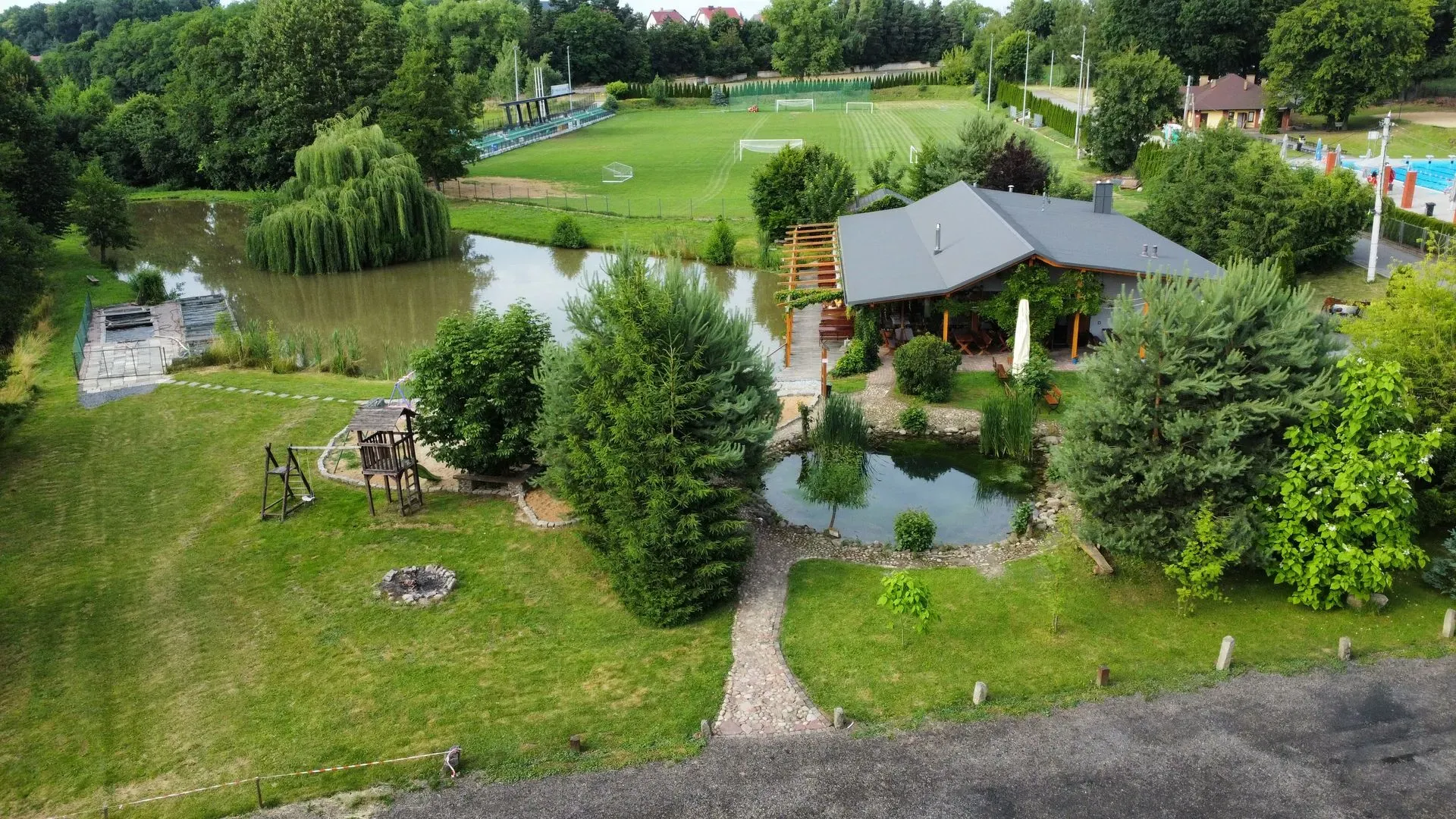 Widok na restaurację z lotu ptaka